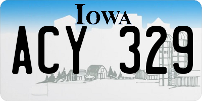 IA license plate ACY329