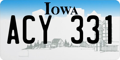 IA license plate ACY331