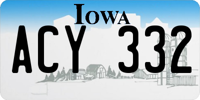 IA license plate ACY332