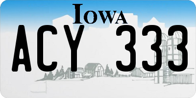 IA license plate ACY333