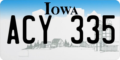 IA license plate ACY335