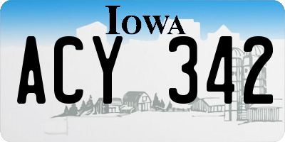 IA license plate ACY342