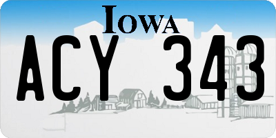 IA license plate ACY343