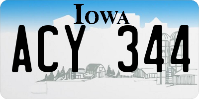 IA license plate ACY344