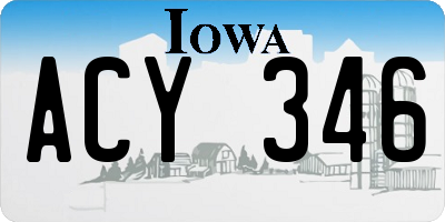 IA license plate ACY346