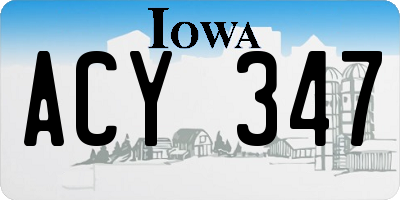 IA license plate ACY347