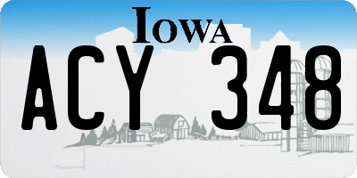 IA license plate ACY348
