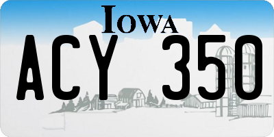 IA license plate ACY350