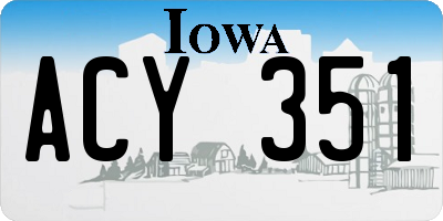 IA license plate ACY351