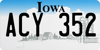 IA license plate ACY352