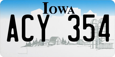 IA license plate ACY354