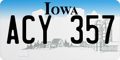 IA license plate ACY357