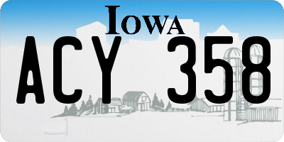 IA license plate ACY358