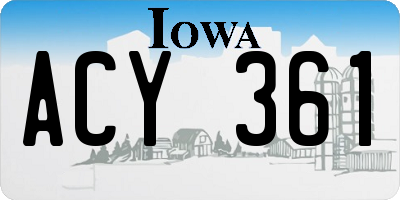 IA license plate ACY361