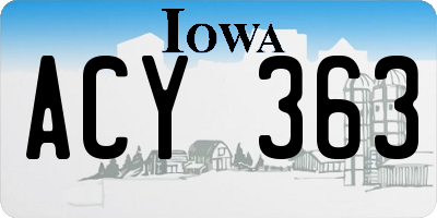 IA license plate ACY363