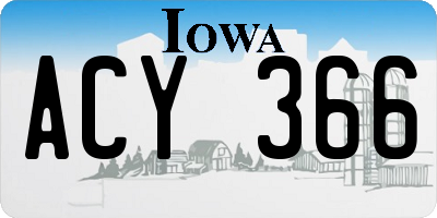 IA license plate ACY366