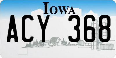 IA license plate ACY368