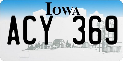 IA license plate ACY369