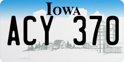 IA license plate ACY370