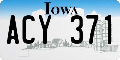 IA license plate ACY371