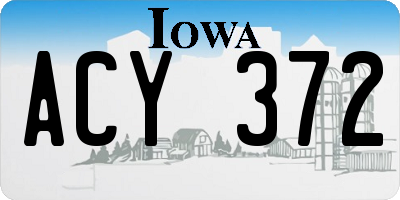 IA license plate ACY372