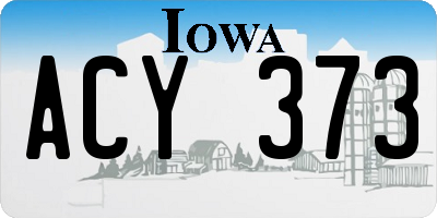 IA license plate ACY373