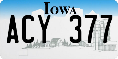 IA license plate ACY377