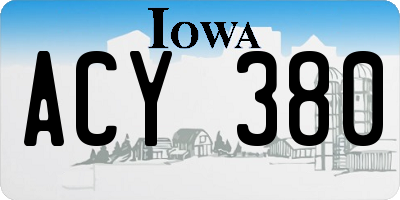 IA license plate ACY380