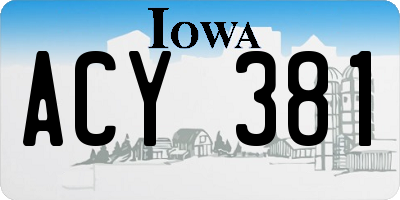 IA license plate ACY381