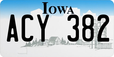 IA license plate ACY382