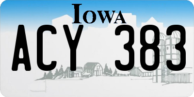 IA license plate ACY383