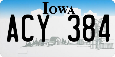 IA license plate ACY384