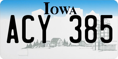 IA license plate ACY385