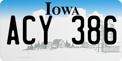 IA license plate ACY386