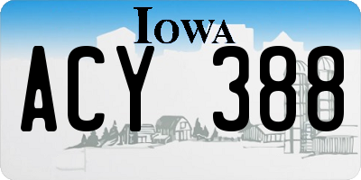 IA license plate ACY388