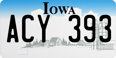 IA license plate ACY393