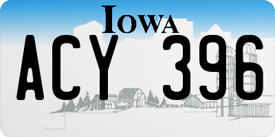 IA license plate ACY396