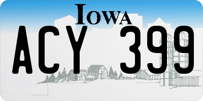 IA license plate ACY399