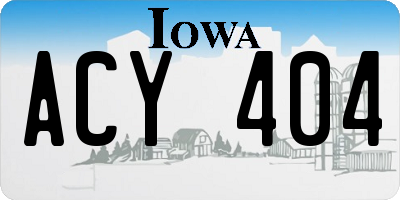 IA license plate ACY404