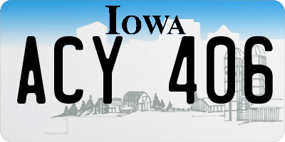 IA license plate ACY406