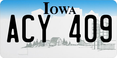 IA license plate ACY409