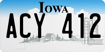 IA license plate ACY412