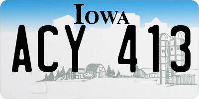 IA license plate ACY413