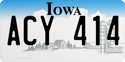 IA license plate ACY414