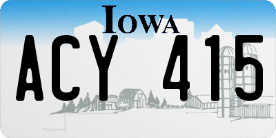 IA license plate ACY415