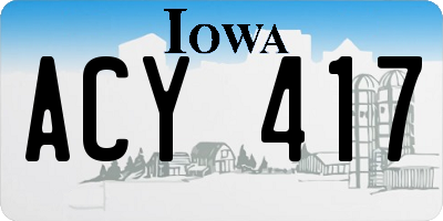 IA license plate ACY417