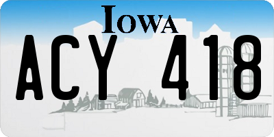 IA license plate ACY418