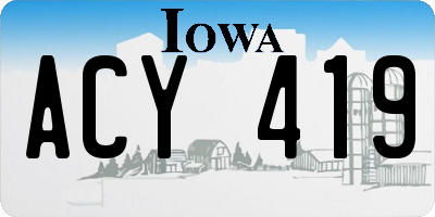 IA license plate ACY419