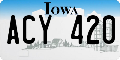 IA license plate ACY420