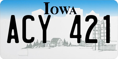 IA license plate ACY421